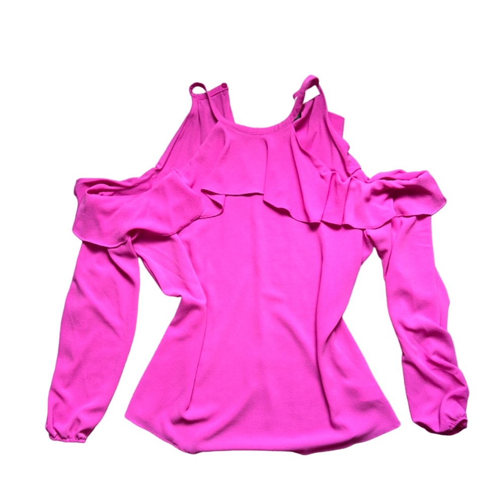 Michael Kors magenta women’s long sleeve blouse femenine balletcore barbiecore